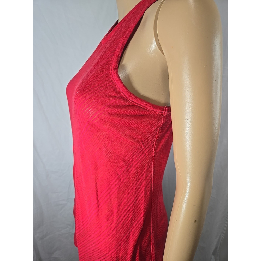 Athleta Small Racerback Tank Top Semi Sheer Red Athleisure Activewear - Picture 6 of 8